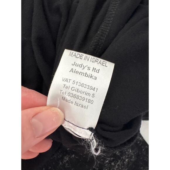 ALEMBIKA Oversized Flowy Black White Short Sleeve V Neck Top Large - Picture 8 of 8